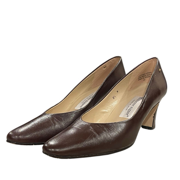 Etienne Aigner Shoes - Vtg Etienne Aigner Womens 8.5N Taylor Pumps Brown Leather Made In Spain READ
